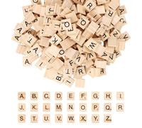 MUXHEL 1000 letras de madera Scrabble para manualidades, letras de madera, letras de madera, azulejos, letras de madera Scrabble, A-Z con números, para juegos de mesa, aprendizaje, ortografía