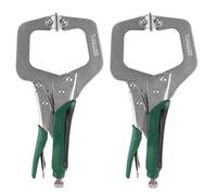 MUXHEL 2 abrazaderas en C, 28 cm / 11 pulgadas, abrazadera en C, abrazadera de liberación rápida, alicates pesados, juego de pinzas con tornillos ajustables y almohadillas giratorias para carpintería