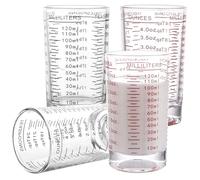 MUXHEL 4 vasos medidores de vaso de chupito con báscula, 120 ml, vasos de chupito, vasos de chupito, mini vasos medidores de cóctel, para fiestas, cocina, cóctel, vodka, tequila