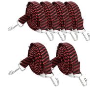 MUXHEL 6 unidades de goma tensora de 3 m con gancho, 3 cm de ancho, correas ajustables con gancho de metal, extra fuerte, plano, tensor de equipaje para jardín, bicicleta, coche, lonas, camping