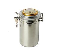 MUXIANG CG0012 - Tarro de tabaco, humidificador de cigarros, tarro de almacenamiento de tabaco, mantequilla, café, granos, acero inoxidable, hermético, CG0012