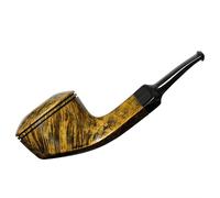 MUXIANG Pipa de tabaco Briar hecha a mano con Beautiful Art Design AA20008 (Gold)