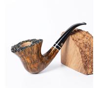 MUXIANG Pipa de tabaco Briar hecha a mano con Beautiful Art Design ha20349h1L8m (Yellow)