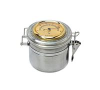 MUXIANG Tarro de Tabaco para Pipa de Acero Inoxidable con higrómetro y humidificador CG0009 (pequeño)