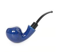 MUXIANG Tubo de porcelana para tabaco con boquilla de tallo acrílico doblado con filtro de 9 mm, color azul AN0031-4