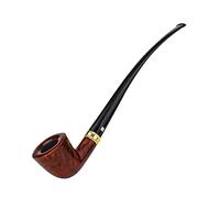 MUXIANG Tubo manual de tabaco briar churchwarden y tubo de tabaco liso de curva larga, adecuado para filtros de 9 mm AA0298S