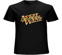 MUXIAOQI April Wine Men's T Shirt Unisex Casual Graphic Tees Black 3XL