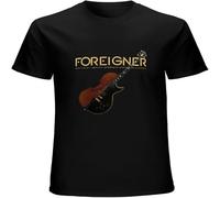 MUXIAOQI Foreigner Men's T Shirt Unisex Fit Casual Graphic Short Sleeve Tees Black M