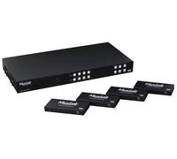 MUXLAB Matriz HDMI 4x4 HDBT POC 4K/60Hz con 4 Salidas HDMI y 4 Salidas HDBaseT, Transmisión hasta 150m, RS232, LAN