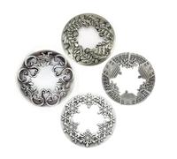 MUXSAM Tapas para velas en tarro de cristal, tapas de metal, ayuda a quemar vasos de forma uniforme, accesorio para velas, tapa Illuma para Yankee Jar Candle, 4 unidades, color plateado
