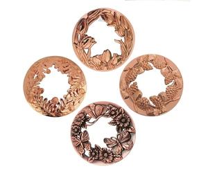 MUXSAM Tapas para velas en tarro de cristal, tapas de metal, ayuda a quemar vasos de forma uniforme, accesorio para velas, tapa Illuma para Yankee Jar Candle, 4 unidades, oro rosa