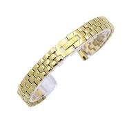MUXUMAO Correa de acero inoxidable de 6 mm, 8 mm, 10 mm, 12 mm y 14 mm for reloj de mujer.(Gold,8mm)