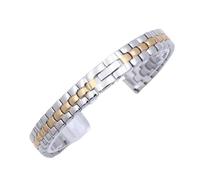 MUXUMAO Correa de acero inoxidable de 6 mm, 8 mm, 10 mm, 12 mm y 14 mm for reloj de mujer.(Silver Rose Gold,12mm)