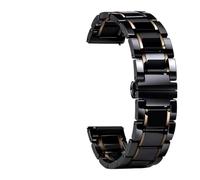 MUXUMAO Correa De Cerámica For Reloj Inteligente Universal De 20 Mm Y 22 Mm Con Hebilla De Acero Inoxidable Y Liberación Rápida.(Black rose,22mm)