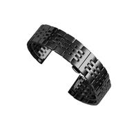 MUXUMAO Correa de reloj de acero inoxidable 316L, 19/20/21/22/23/24 mm, universal, for hombre, deportiva, inteligente.(Black,20mm)