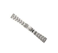 MUXUMAO Correa de reloj de acero inoxidable de 20 mm y 22 mm, con hebilla plegable, universal, de repuesto for hombre.(Silver,22mm)