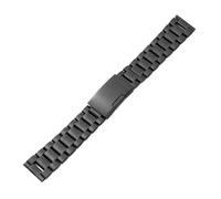 MUXUMAO Correa de reloj de acero inoxidable macizo de cinco cuentas, 14/16/17/18/20/22/24 mm, universal, con hebilla lateral a presión.(Black,17mm)