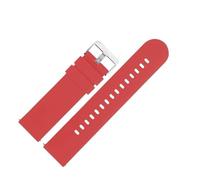 MUXUMAO Correa de reloj de goma de silicona enlatada de 22 mm, pulsera transpirable, correa de reloj for deportes al aire libre(Red)