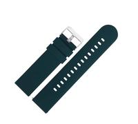 MUXUMAO Correa de reloj de goma de silicona enlatada de 22 mm, pulsera transpirable, correa de reloj for deportes al aire libre(Dark green)