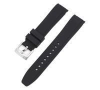 MUXUMAO Correa de reloj de silicona con extremo curvo y arco, pulsera deportiva universal for hombres y mujeres, 18 mm, 19 mm, 20 mm, 21 mm y 22 mm.(Black,22mm)