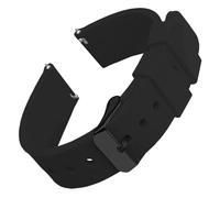 MUXUMAO Correa de reloj de silicona con hebilla negra de acero inoxidable de liberación rápida de 14/16/18/19/20/22 mm, universal, apta for hombres y mujeres.(Black,22mm)