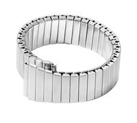 MUXUMAO Correa de Reloj elástica de Metal de 22 mm, retráctil, de Acero Inoxidable Plateado, Accesorios for Pulsera(Silver-L_22mm)