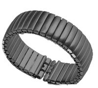 MUXUMAO Correa elástica de Acero Inoxidable de 17 mm, 19 mm y 20 mm for Reloj Swatch, Correa de expansión elástica, Pulsera de Repuesto for Hombre y Mujer.(Black-Matte_20mm)