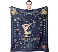 Muxuten Regalos de Sagitario, regalos de Sagitario para mujer, manta de 60 x 50 pulgadas, regalos del zodiaco de Sagitario, regalos de cumpleaños de Sagitario, regalos de astrología para mujeres,