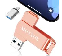 MUXXUE 128GB Pendrive para iPhone 3 en 1 Memoria Externa USB 3.0 / USB-C/iOS,Memoria USB para iPhone 1Pad Android Mac y PC Pen Drive para Fotos y Vídeos, Sin Necesidad de App