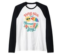 Muy Agradable Y Orgullo Gay Verano Playa LGBTQ Camiseta Manga Raglan