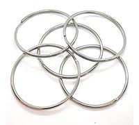 Muy grande fuerte níquel carcelero Split anillos llavero 76mm 5 unidades