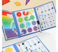 MUYA® Libro magnético de cálculo de fracturas para 5, 6, 7, 8, 9 años, juguetes educativos de matemáticas, tiras de rotura y tarjetas de actividad, para aprender fracturas, comparar fracciones, sumar