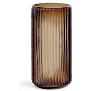 Muyan Jarrón de Cristal de 7.5 Pulgadas para Flores, a Rayas Verticales, decoración Moderna de Escritorio, arreglo Floral seco, Planta hidropónica, hogar, Oficina, Comedor, Sala de Estar, Boda (café)
