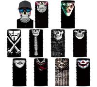 MUYAPAY 10 Piezas Multifunción Bandana Elástica Pañuelo Tubular Calavera Pasamontañas de Calavera Bufanda Mágica sin Costuras para Deportes Halloween Carnaval Deportes Aire Libre