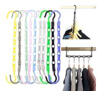 MUYAPAY 10 Piezas Unidades Mágicas Organizadoras de Armario Antideslizantes, Perchas Ahorra Espacio Perchas Ropa, Percha Multiple Material Plástico Duradero para Armario Apto para Pantalones, Vestidos