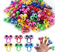 MUYAPAY 100 Piezas Marionetas de Dedo Marionetas de Ojos para Niños, Juguetes Dedos Detalles Cumpleaños Niños Adecuado para Juegos rol y Narración Historias(Colorido)