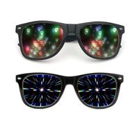 MUYAPAY 2 Pares Gafas Rave con Efecto Corazón, Gafas Festival, Gafas Fiesta, Gafas de Sol para Fiesta, para Exteriores, Carnaval, Música, Fiesta Bar, Espectáculo de Fuegos Artificiales