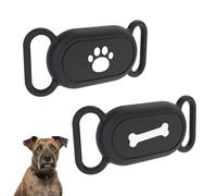 MUYAPAY 2 Piezas Soportes para Collar de Perro para Galaxy Smarttag 2, Lindo Soporte Diseñado para Arnés de Collar de Perro Gato, Rastreador Impermeable de Silicona Funda Negro
