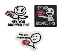 MUYAPAY 3 Piezas Parches“Hey you dropped this” Parches Ropa Parche Ropa Termoadhesivos Adecuado para Mochilas, Bolsos, Chalecos, Chaquetas, Vaqueros, Sombreros