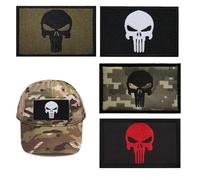 MUYAPAY 4 parches de militares punisher, airsoft, militares, con , bordado táctico, parche para ropa táctica, mochila, gorra de béisbol, uniforme, chaleco