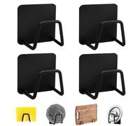 MUYAPAY 4 Piezas Soporte Estropajo Fregadero Autoadhesivo, Organizador Fregadero Acero Inoxidable, Porta Esponja Cocina Adecuado para Almacenamiento en Cocina, Baño y Dormitorio