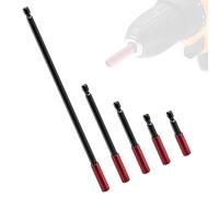 MUYAPAY 5 Piezas Puntas Atornillador Imantadas, 50/60/100/150/300 mm, Extensión para Destornillador Hexagonales de 1/4, Alargadores Magnéticos, Taladro Llave de Impacto, Conexión Rápida