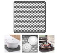 MUYAPAY Alfombrilla Fregadero Cocina, Alfombrilla Silicona Fregadero Antideslizante, Protector Fregadero 30,5 × 30,5 cm, Alfombrilla para Fregadero Resistente al Calor, para Fregadero, Vajilla (Gris)