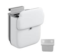 MUYAPAY Cubo Basura Cocina Colgante 10L, Cubo Basura Extraible Bajo Fregadero con Tapa para Cocina, Camping, Armario, Baño, Oficina, Coche, Dormitorio (Gris)