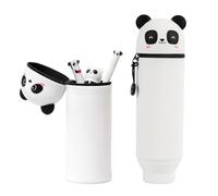 MUYAPAY Estuche Escolar Kawaii 2 en 1 de Silicona Blanda Portalápices de Mesa, Cute Papeleria Cremallera Estuche Retráctil Rotuladores para Lápices Aesthetic Portalápices Niños (Tipo B)