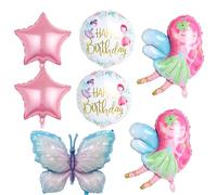 MUYAPAY Globo de Hadas,7 Piezas Globos Hadas,Globo de Papel de Aluminio Lindo,XXL Globos Duendes Lindo, Lindo Juego de Globos de Hadas Mágicas,para Fiesta Temática de Mariposa, Baby Shower, Boda