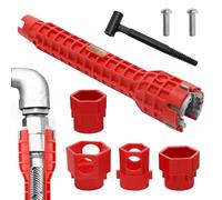 MUYAPAY Llave para Grifo de Fregadero, 14 en 1 Llave de Instalación Grifos y Fregaderos, Llaves Grifo Multifunción para Instalar Tuberías Debajo Baños, Inodoros, Cocinas y Fregaderos, Herramientas