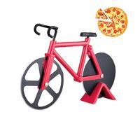 MUYAPAY Rotella Tagliapizza Bicicletta, Tagliapizza con Acciaio Inox Lame, Rotella Pizza Rivestimento Antiaderente, Taglia Pizza per Pulizia Facile, Ideale per Regali Creativi 18cm Rojo