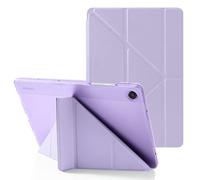 MuyDoux Funda Origami para Samsung Galaxy Tab A9+/A9 Plus 11 Pulgadas 2023 SM-X210/X215/X216, 5 en 1 Múltiples Ángulos de Visión, Carcasa Trasera Rígida Translúcida, Auto Sueño/Estela, Púrpura Claro