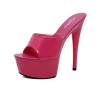 MUYEY 15Cm Bailarina Tacones Altos Mujeres Sexy Plataforma Pole Dance Sandalias Stripper Nightclub Party Dance Platform Sandalias De Gran Tamaño Unisex,Rosado,43